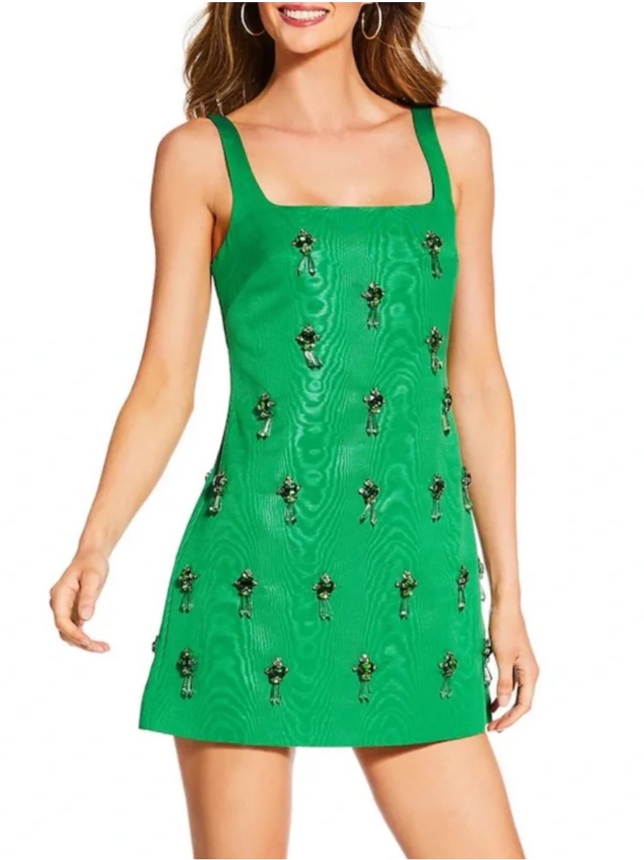 Antonio Melani X The Nat Note Leonor Moire Sleeveless Jewel Detail Sheath Dress